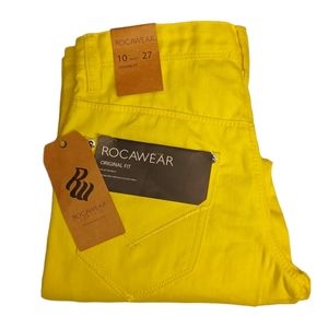 ROCAWEAR Original Fit Classic Yellow Straight Leg Color Jeans 10 (27) NWT